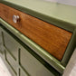 Large Olive Green Nathan Sideboard with Square Brushed Steel Handles