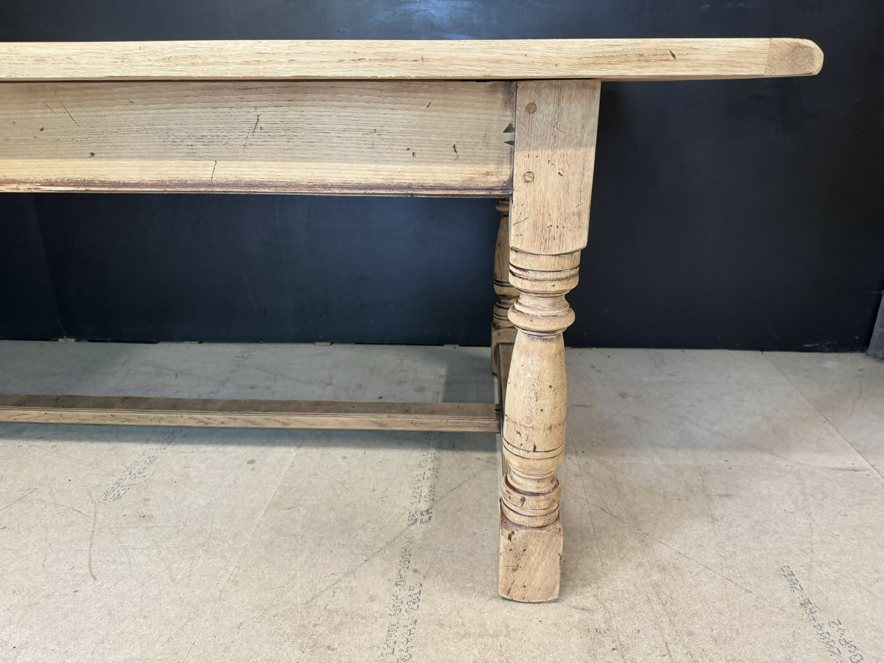 Large and Deep Oak Farmhouse Dining Table