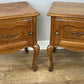 Pair of Bedside Tables Vintage French Louis Oak Nightstands Cabinets LOT 6211