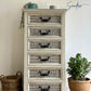 Hand-Painted Tallboy Chest of Drawers in Artisan Dash Pattern, Upcycled Furniture