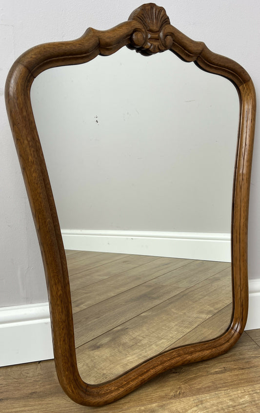 Mirror Vintage French Style Oak Carved Decorative Frame Wall Mirror LOT 6325