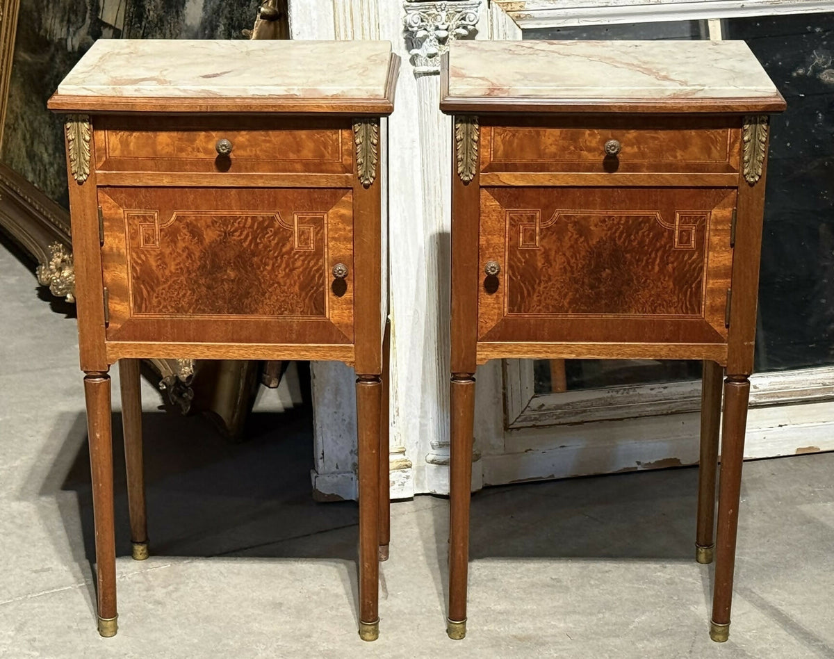 Lovely Pair French Bedside Cabinets