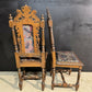 Set 8 French Carved Oak Dining Chairs