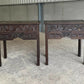 Antique Oak 19th C Gothic revival side tables chest of drawers