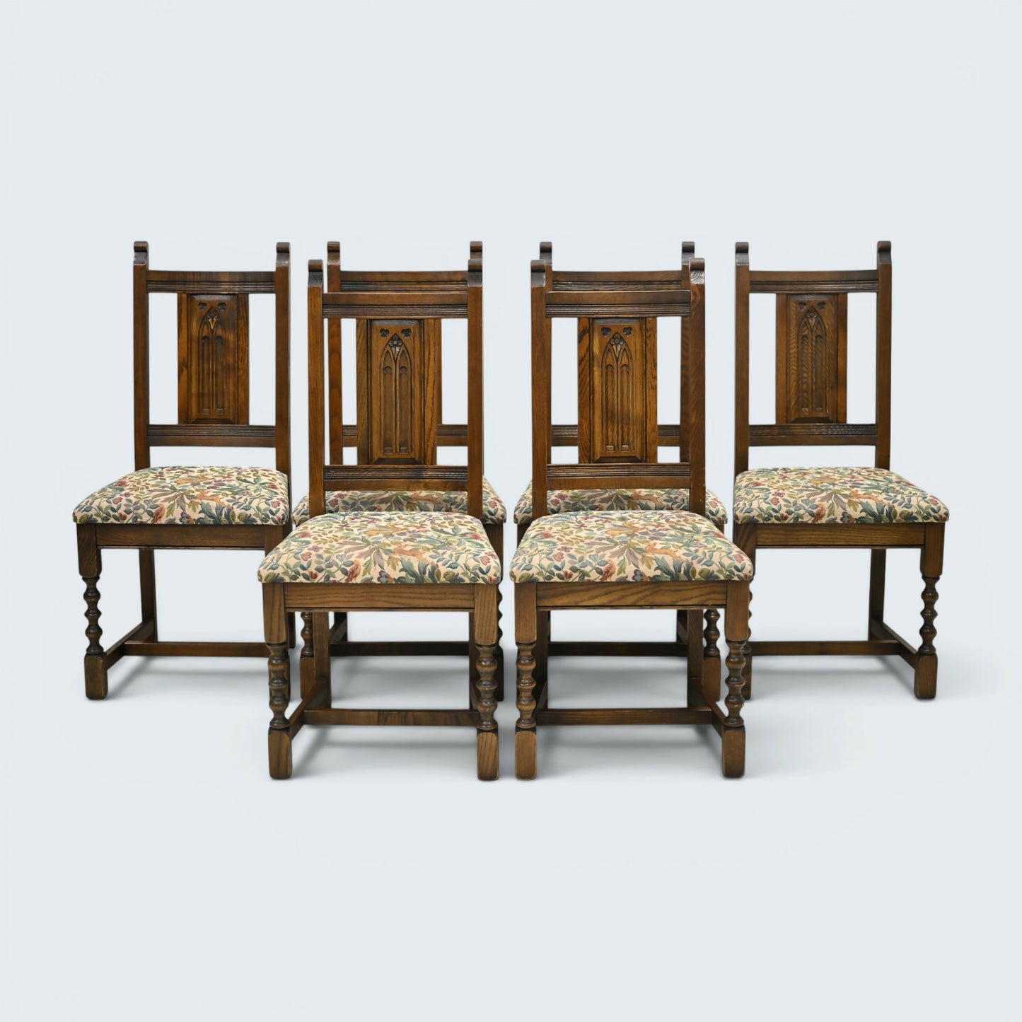 8 Old Charm Dining Chairs Warwick Pegasus Upholstery Light Oak FREE UK Delivery*