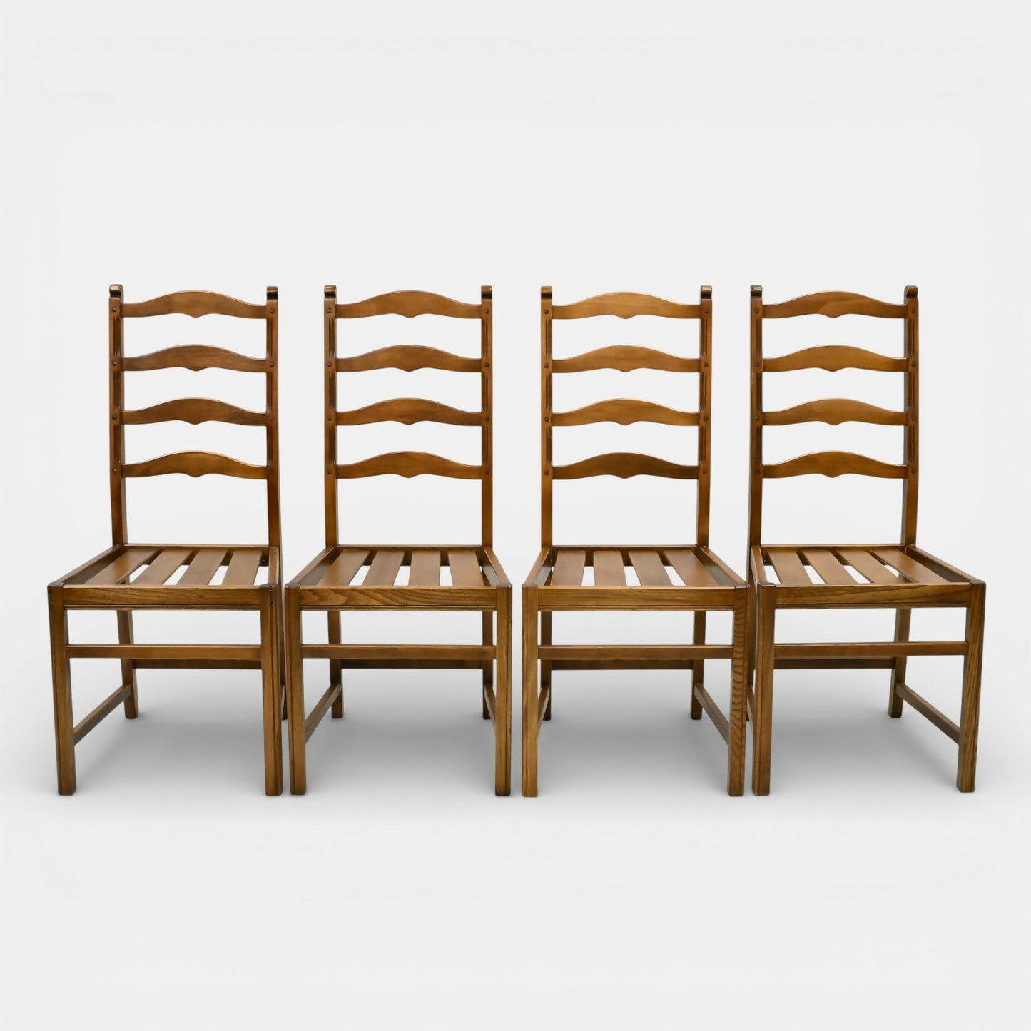 Ercol Set Of 4 Dining Chairs Golden Dawn Ladderback 1970s FREE UK Delivery*. SBR11074/2210E
