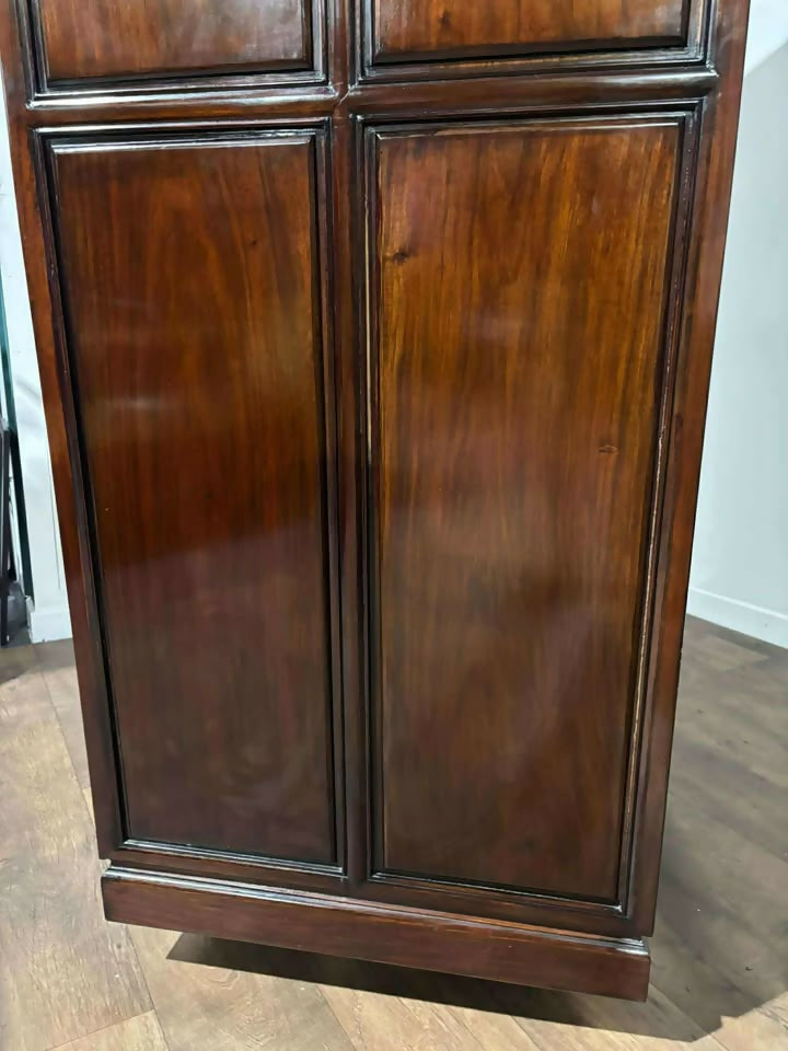Oriental Style Two Door Mahogany Wardrobe