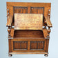 Antique Golden Oak Monks Bench