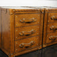 English handmade luxury leather vintage nightstands - matching pair