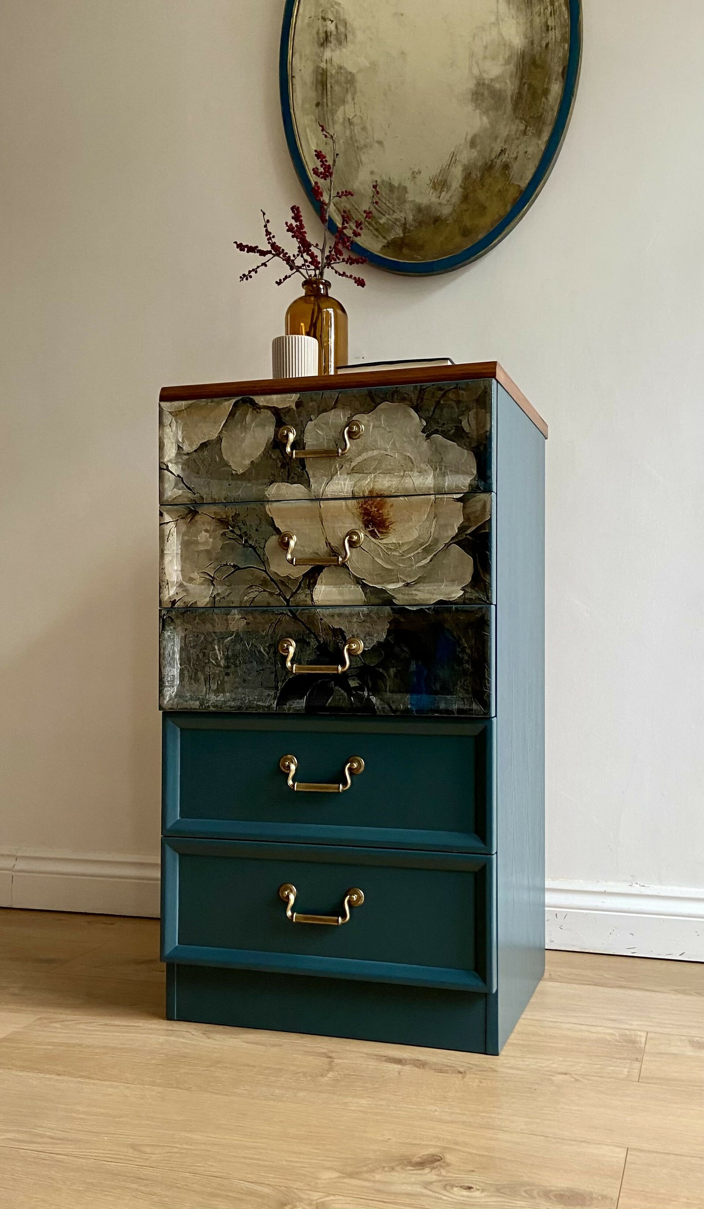 Chest of Drawers G- Plan Hand -Painted in Deep Teal