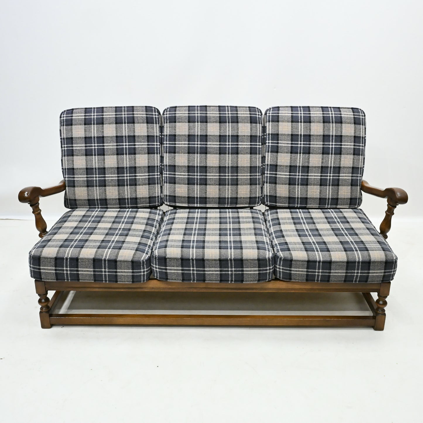Ercol Furniture 3str Sofa Golden Dawn Tartan Upholstery VG Web FREE UK Delivery. SBR10229/2003E