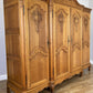 Wardrobe Vintage French Louis XVI Style Oak Four Door Carved Armoire LOT 6387