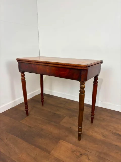 Victorian Crossbanded Mahogany Fold Over Tea Table