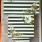 Whimsical Frog and Floral Green & White Striped nested Tables