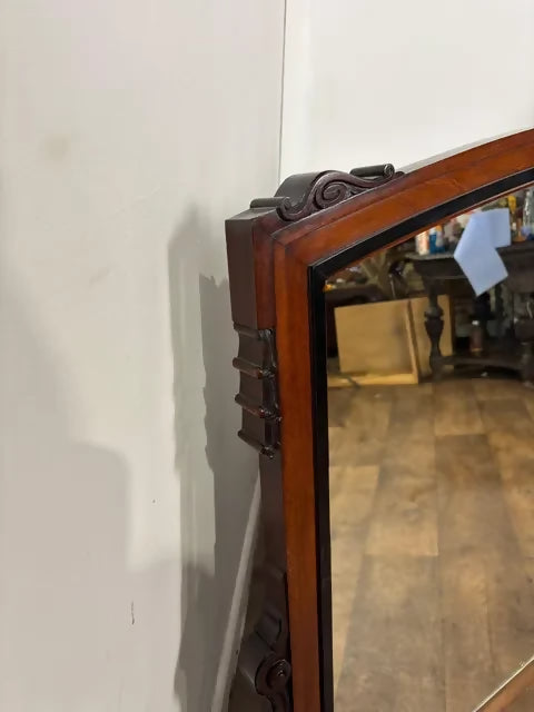 Victorian Mahogany Large Overmantel Mirror with Carved Decoration