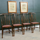 4 Edwardian Stick Splat Back Chairs with Dusky Pink Seats - SKU 208