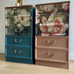 Pair of G - Plan Chest of Drawers - Hand- Painted Botanical Mural