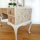 Vintage Taupe Dressing Table with Mirror and Queen Anne legs