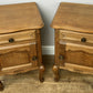 Pair of Bedside Tables Vintage French Louis Oak Nightstands Cabinets LOT 6296