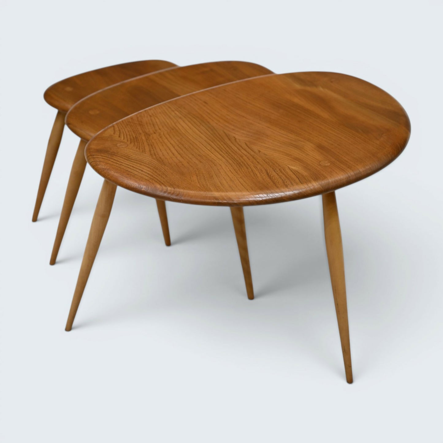 Ercol Pebble Nest Of Tables Ercol's Light Finish Good Condition Free Delivery