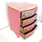 Beautiful pink hand painted chest of drawers