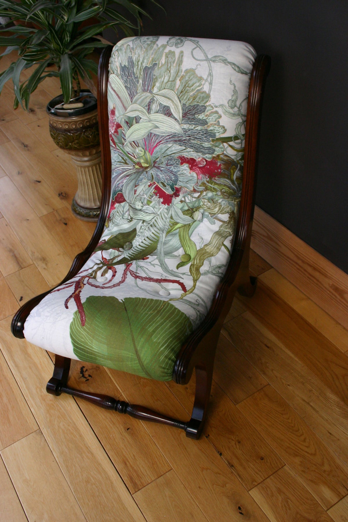 Vintage Slipper Chair – Fully Refurbished in Timorous Beasties Topical Tropical | One-of-a-Kind Designer Statement Chair
