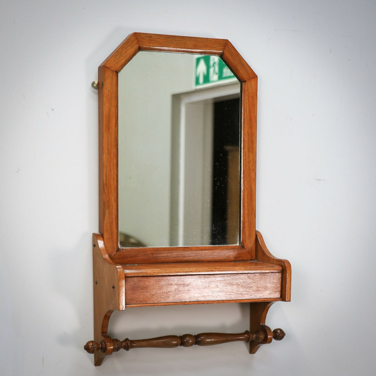 Arts and Crafts Bathroom Wall Mirror with Towel Rail and Box