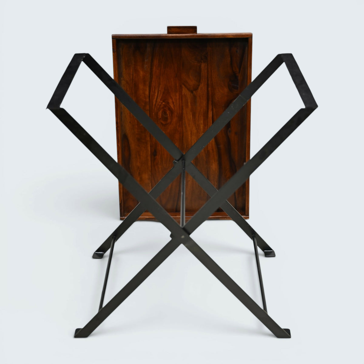 Mahogany Butlers Tray / Fold Away Side Table Iron Frame with FREE UK Delivery*