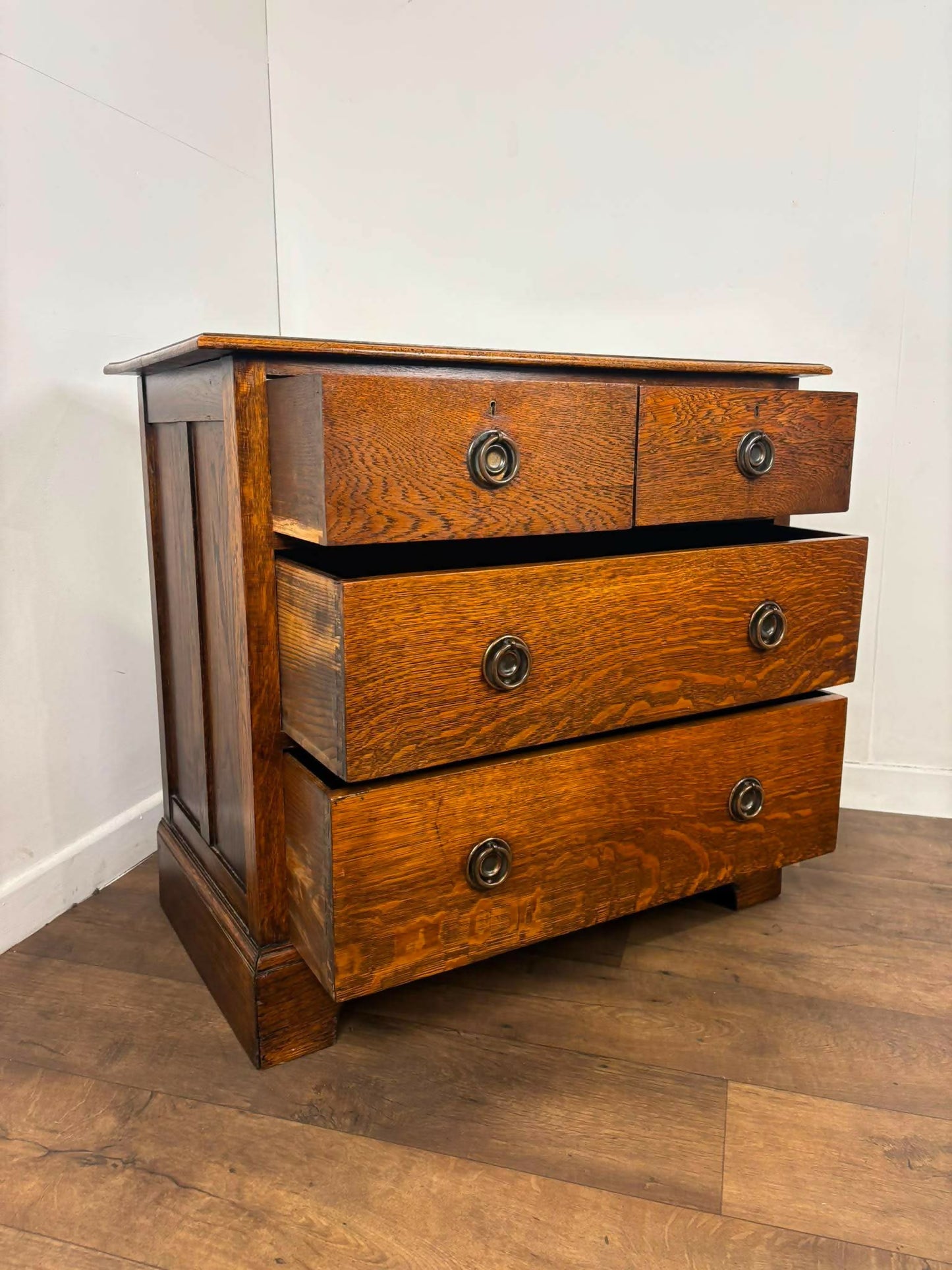 Vintage Oak Two Over Two Chest Of Drawers