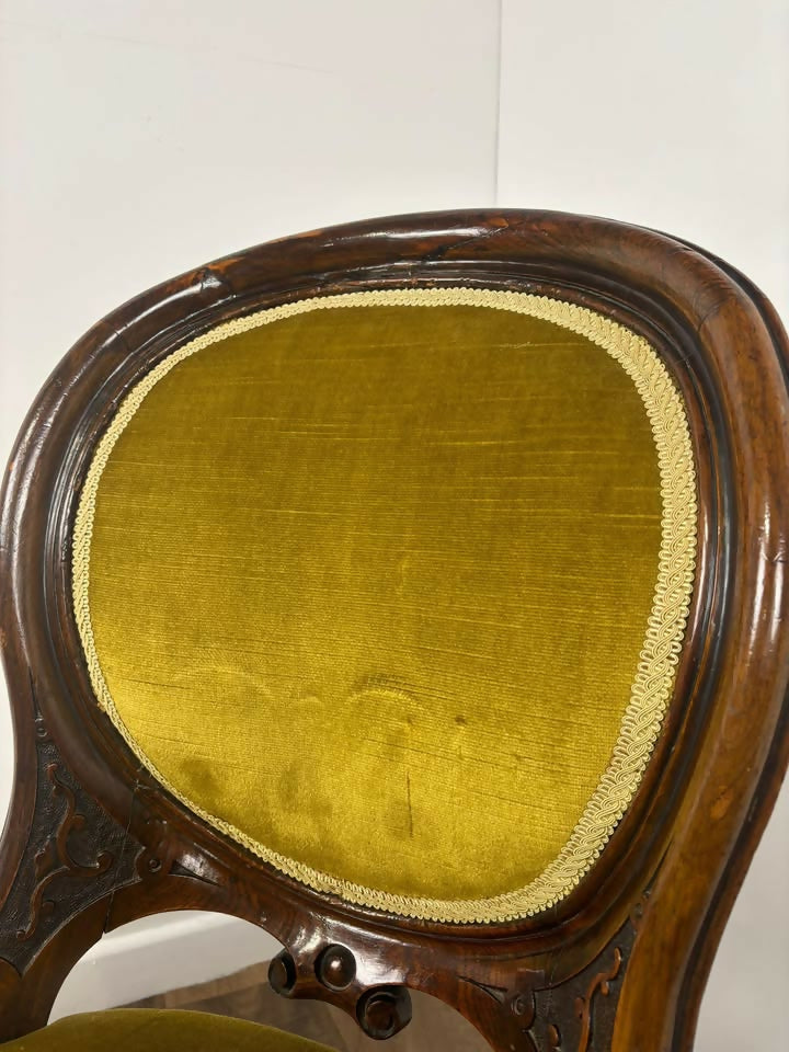 Victorian Spoon Back Upholstered Nursing Chair