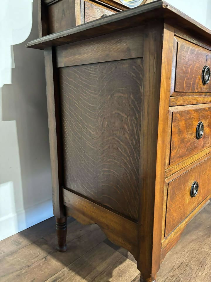 Edwardian Oak Dressing Table7