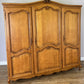 Wardrobe Vintage French Louis XVI Style Oak Three Door Carved Armoire LOT 6492
