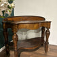 Victorian Mahogany Serpentine Front Console Table With Marble Topc
