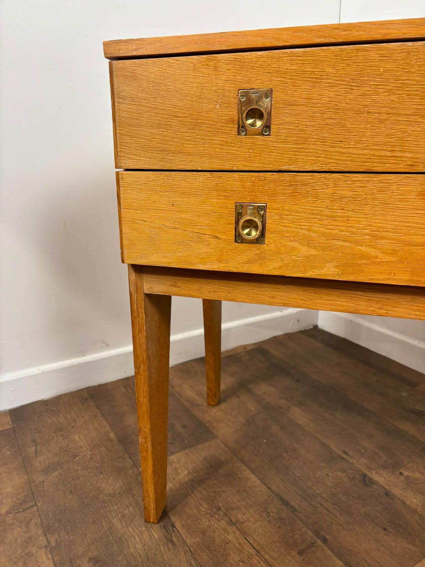 Vintage Golden Oak Two Drawer Chest