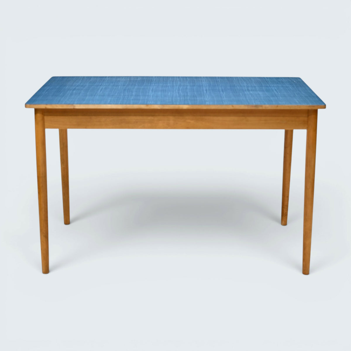 1950/60s Formica Kitchen / Dining Table Blue Top Turned Legs FREE UK Delivery*