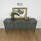 Refinished Mid Century Deep Olive Green Large Nathan Sideboard with drinks cabinet