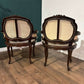 Pair Of French Louis XV Style Walnut Bergere Elbow Chairs