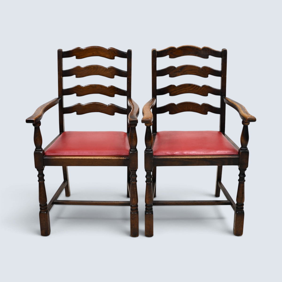 6 Maple & Co Dining Chairs Red Seat Pads Includes 2 Carvers FREE UK Delivery*