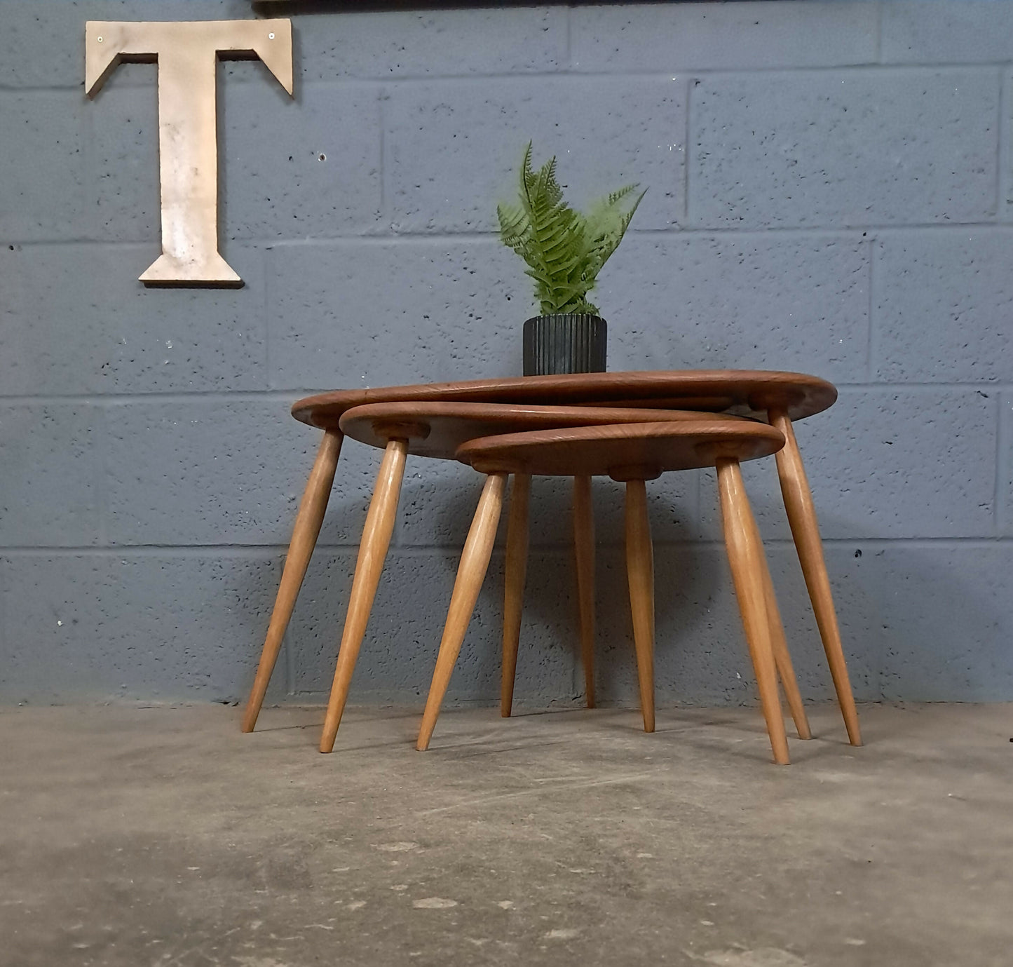 ERCOL PEBBLE TABLES ~ MID CENTURY ~ VINTAGE ~ RESTORED