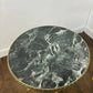 Pair of Circular Gilt Based Tripod Wine Tables with Faux Marble Tops