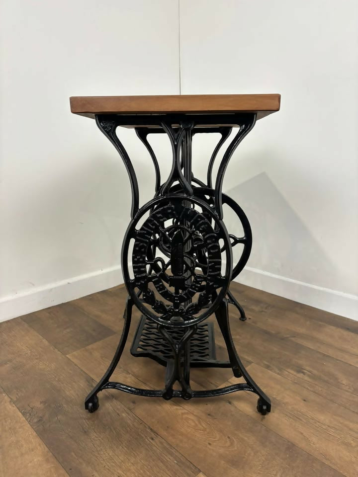 Vintage Oak Cast Iron Rectangular Centre Table on Treadle Base