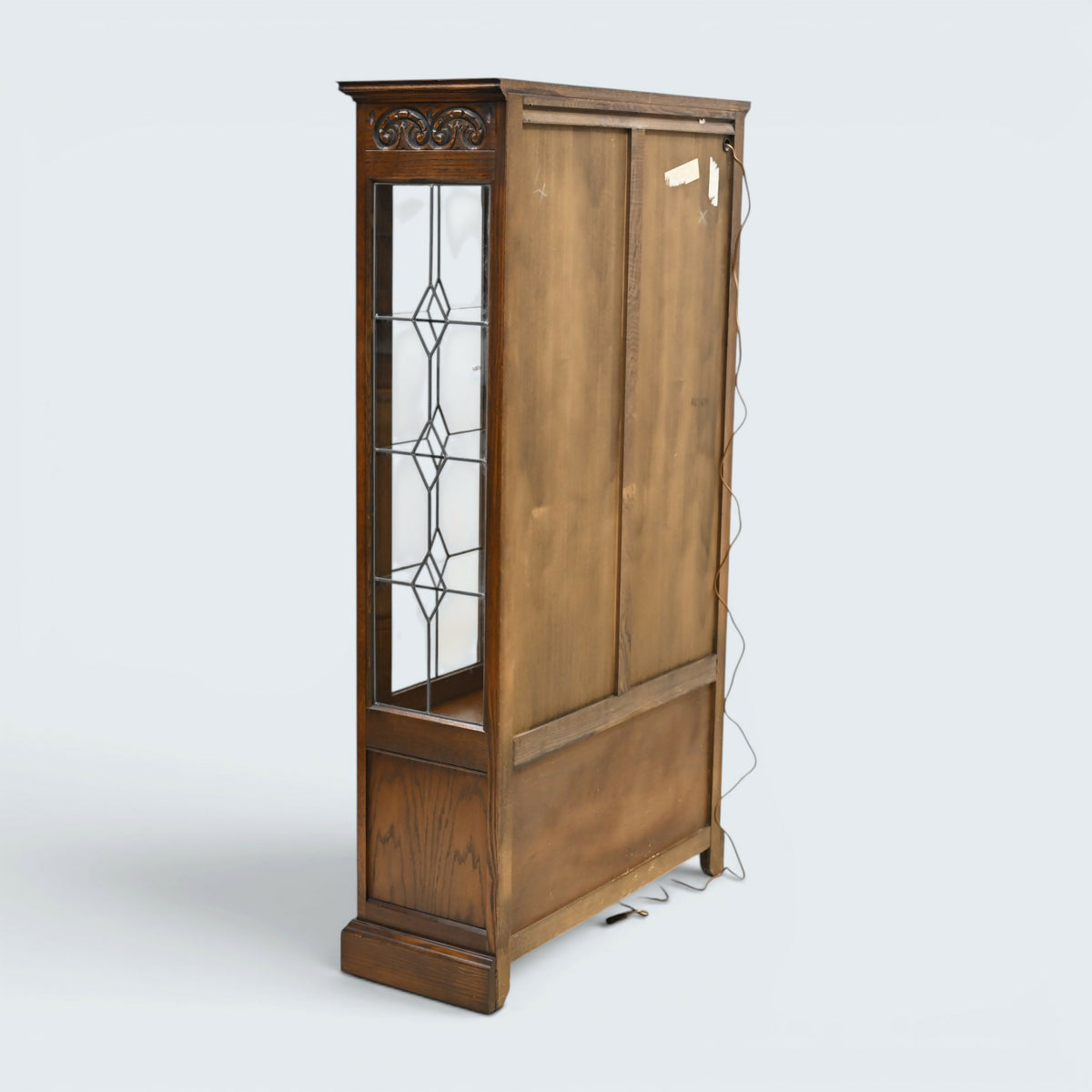 Old Charm Display Cabinet 3 Glass Shelves Tudor Cupboard #2155 FREE UK Delivery