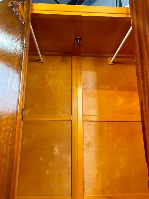 Vintage Badged Lebus Oak Double Wardrobe