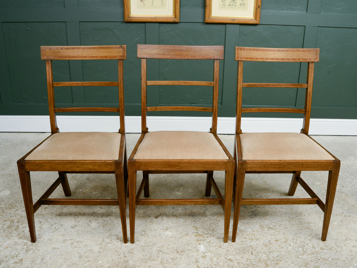 6 Edwardian Mahogany Dining Chairs with Drop in Seats