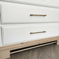 White Chest of Drawers Solid Wood | Hand Painted Vintage Dresser | Rustic Wood Top Bedroom Furniture | Modern Farmhouse Storage