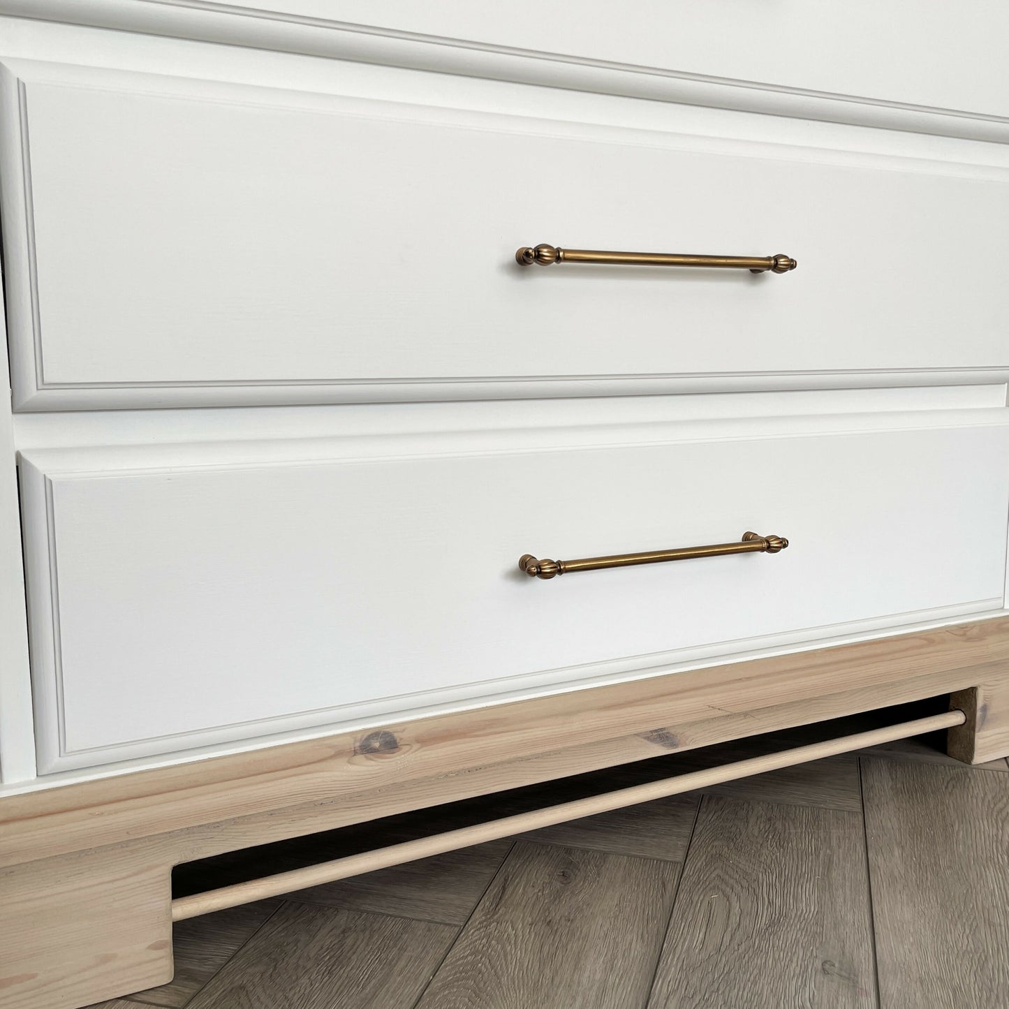 White Chest of Drawers Solid Wood | Hand Painted Vintage Dresser | Rustic Wood Top Bedroom Furniture | Modern Farmhouse Storage