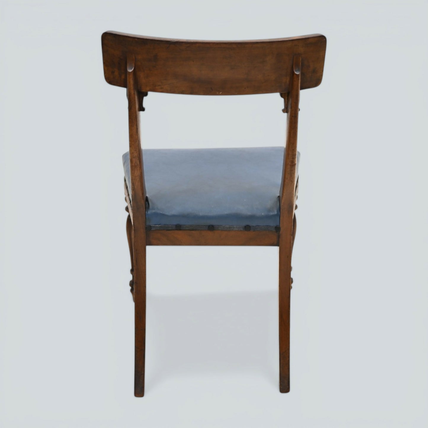 Early Victorian Dining Chairs Mahogany Faux Leather Upholstery FREE UK Delivery