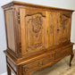 Cabinet Vintage French Louis XIV Style Oak Sideboard Carved Cupboard LOT 6266