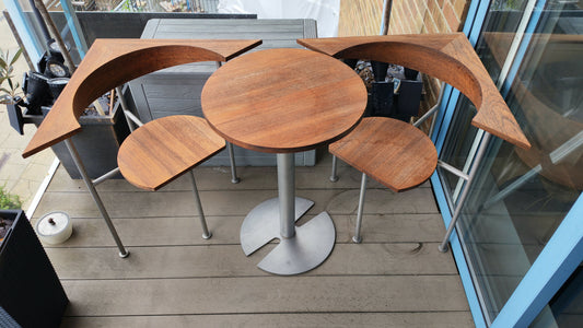 Lister Lutyens patio teak table chairs set