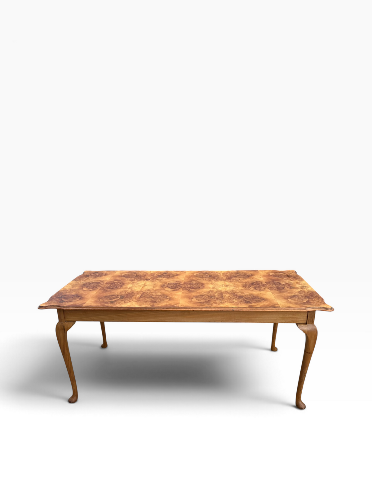 Burr Walnut Queen Anne style dining table